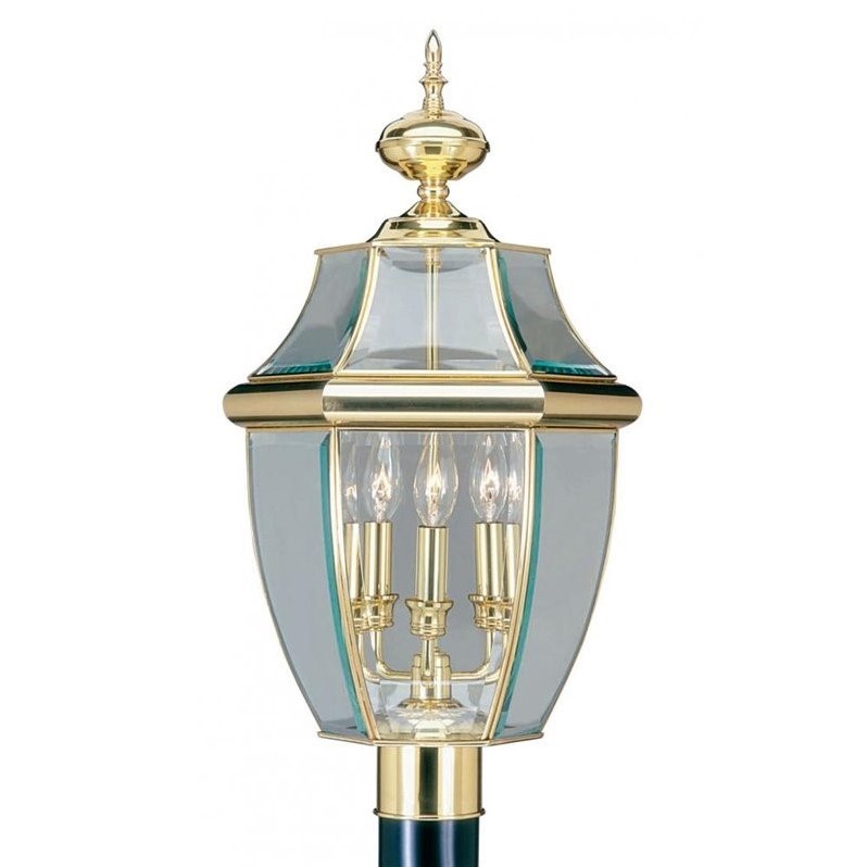 Livex Lighting Monterey Outdoor Post Head in Polished Brass
