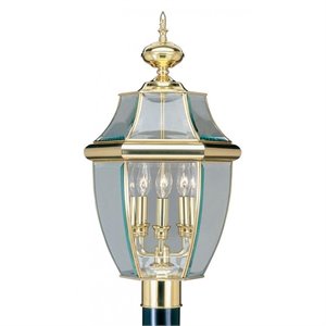 Livex Lighting Monterey Outdoor Post Head in Polished Brass