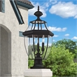 Livex Lighting Monterey 3-Light Brass & Glass Outdoor Post Top Lantern in Black