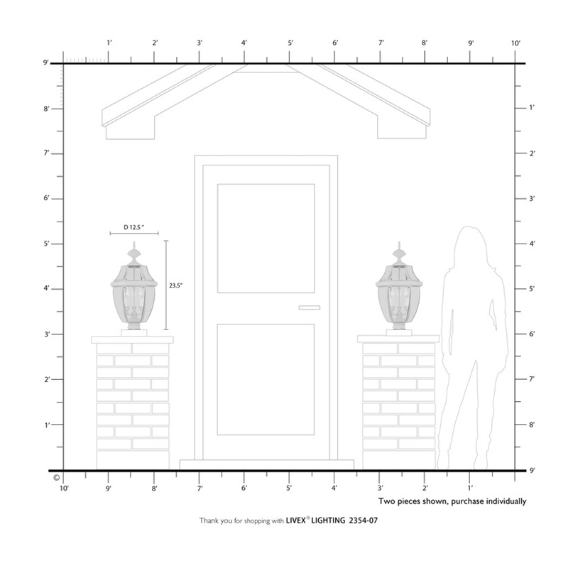 Livex Lighting Monterey 3 Light Bronze Outdoor Post Top Lantern