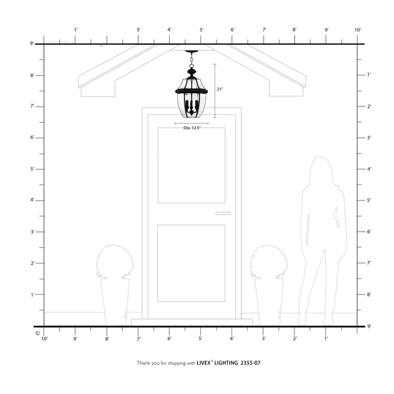 Livex Lighting Monterey 3 Light Bronze Outdoor Lantern