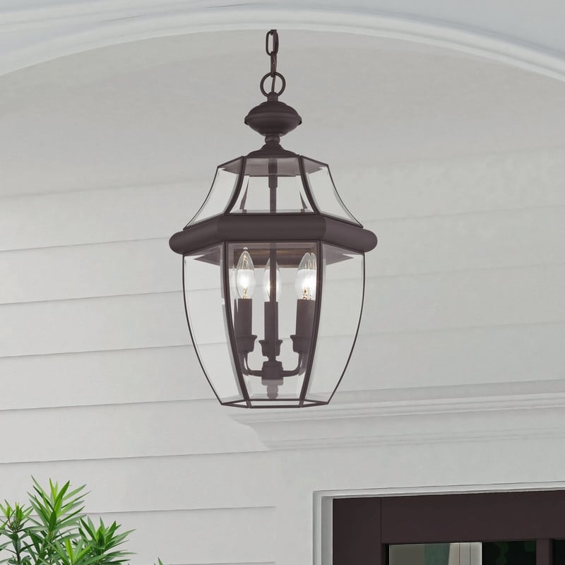 Livex Lighting Monterey 3 Light Bronze Outdoor Lantern
