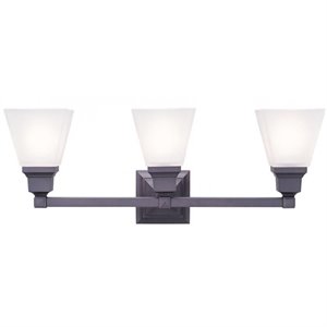 livex lighting mission 3 bath light in bronze