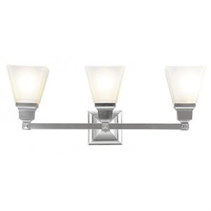 livex lighting mission 3 bath light in brushed nickel