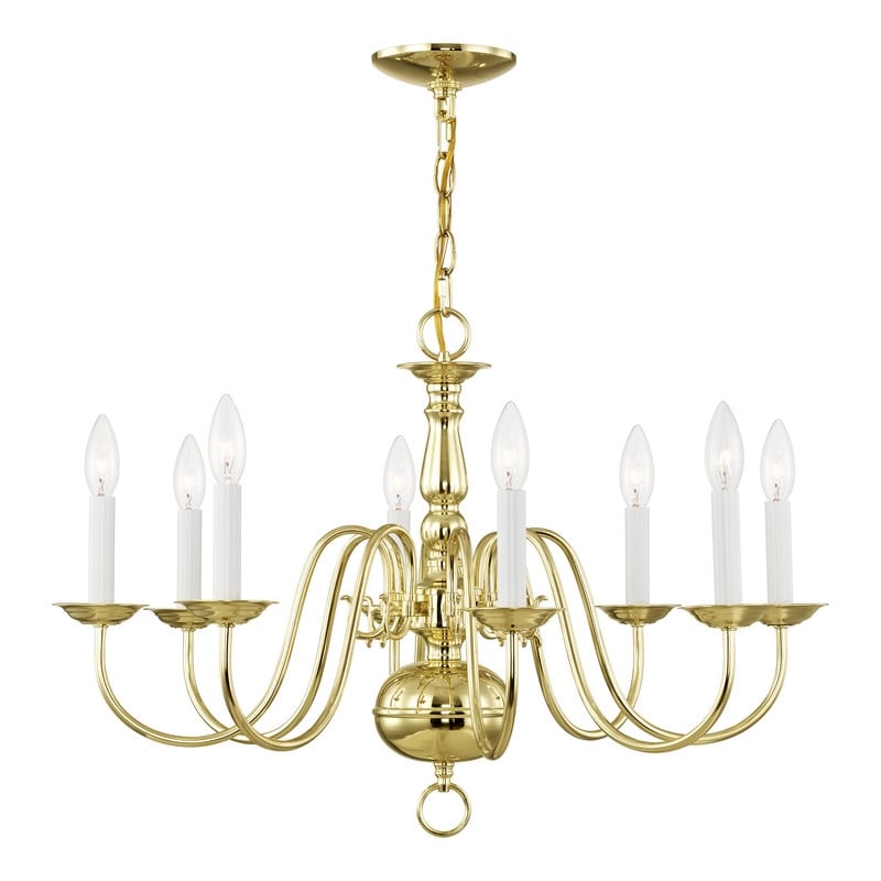 Livex Lighting Williamsburgh Chandelier in Polished Brass