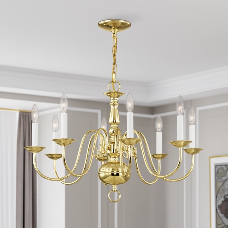 Livex Lighting Williamsburgh Chandelier in Polished Brass