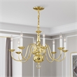 Livex Lighting Williamsburgh Chandelier in Polished Brass