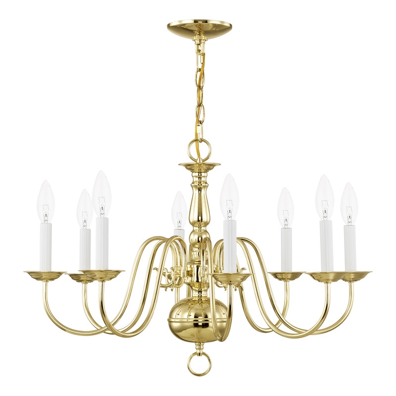 Livex Lighting Williamsburgh Chandelier in Polished Brass