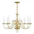 Livex Lighting Williamsburgh Chandelier in Polished Brass