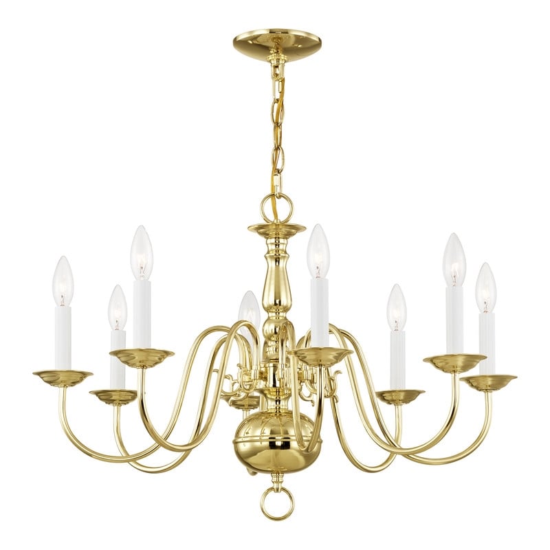 Livex Lighting Williamsburgh Chandelier in Polished Brass