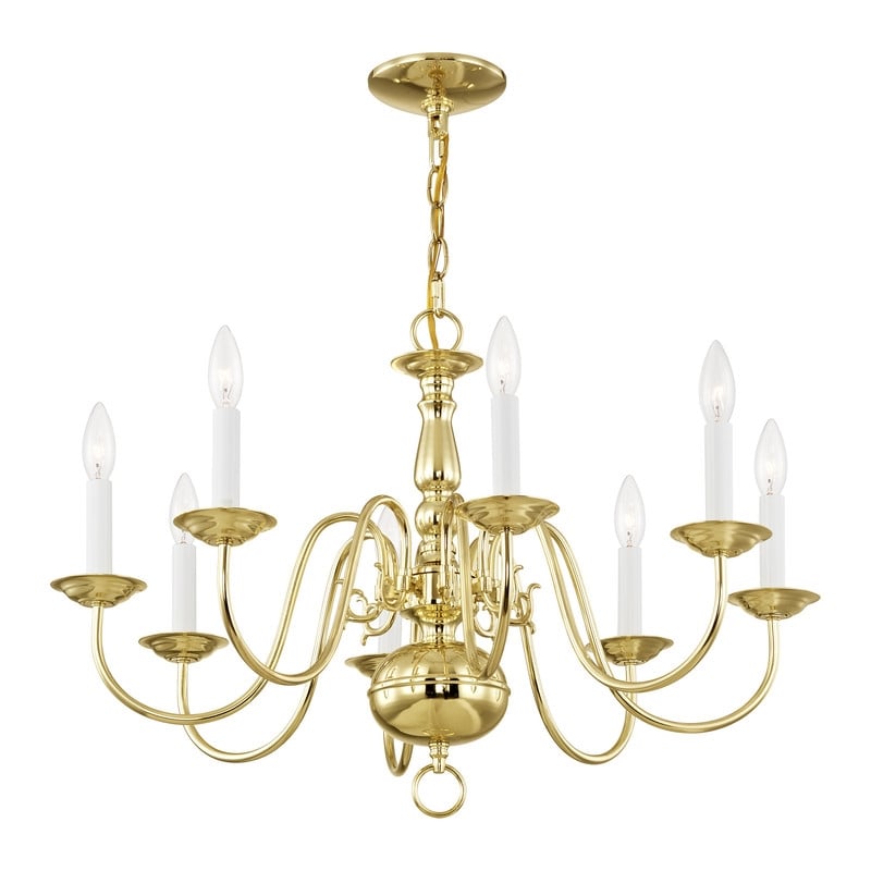 Livex Lighting Williamsburgh Chandelier in Polished Brass