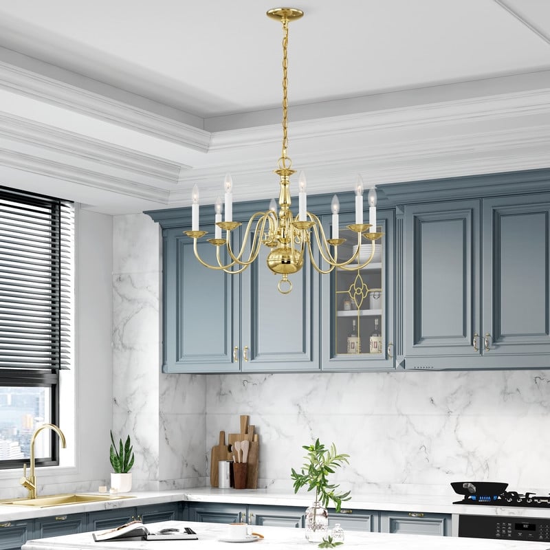 Livex Lighting Williamsburgh Chandelier in Polished Brass
