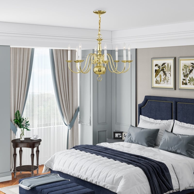 Livex Lighting Williamsburgh Chandelier in Polished Brass