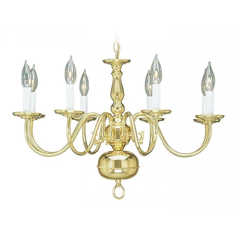 Livex Lighting Williamsburgh Chandelier in Polished Brass