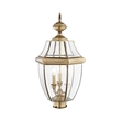 Livex Lighting Monterey 3 Light Antique Brass Outdoor Post Top Lantern