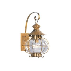 Livex Lighting Harbor Outdoor Wall Lantern in Flemish Brass
