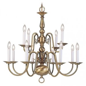 Livex Lighting Williamsburgh Chandelier in Antique Brass