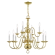 Livex Lighting Williamsburgh 12-Light Metal Chandelier in Polished Brass