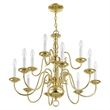 Livex Lighting Williamsburgh 12-Light Metal Chandelier in Polished Brass