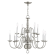 Livex Lighting Williamsburgh 12 Light Brushed Nickel Chandelier
