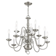 Livex Lighting Williamsburgh 12 Light Brushed Nickel Chandelier