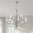 Livex Lighting Williamsburgh 12 Light Brushed Nickel Chandelier