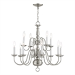 Livex Lighting Williamsburgh 12 Light Brushed Nickel Chandelier