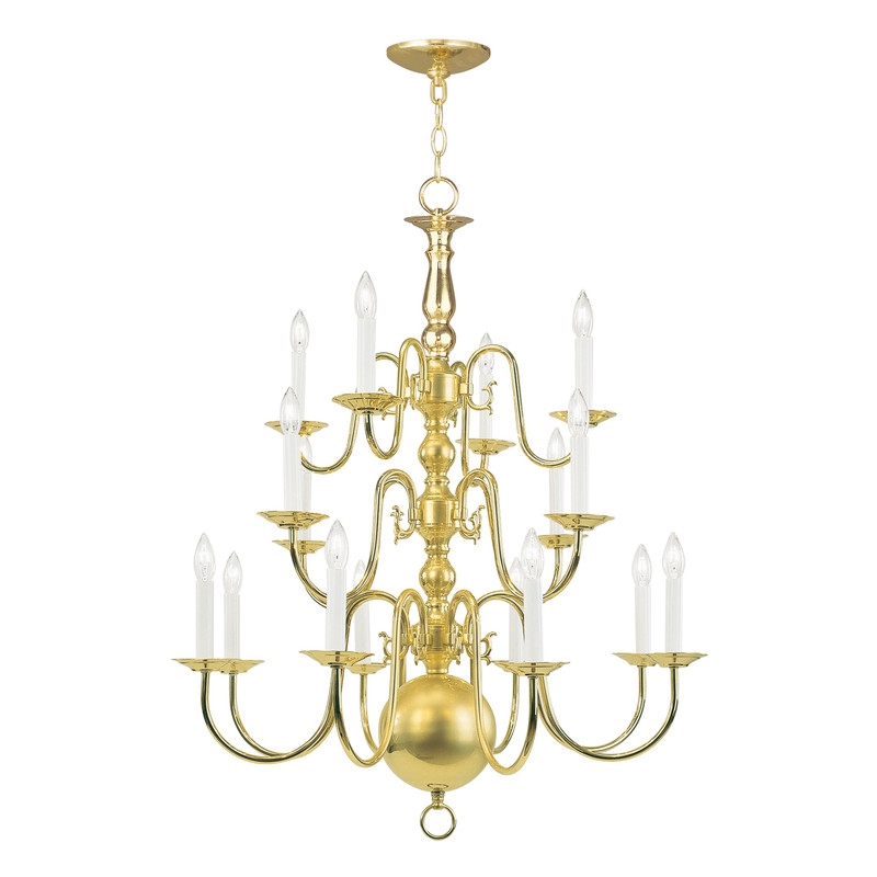 Livex Lighting Williamsburgh Chandelier in Polished Brass