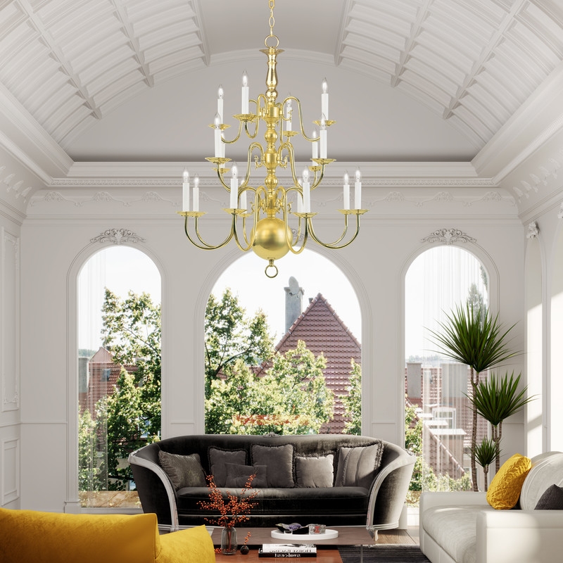 Livex Lighting Williamsburgh Chandelier in Polished Brass