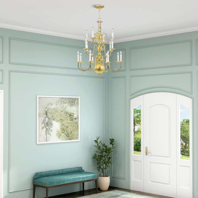 Livex Lighting Williamsburgh Chandelier in Polished Brass