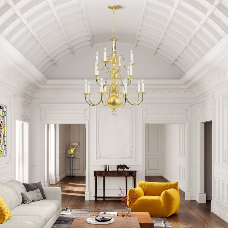 Livex Lighting Williamsburgh Chandelier in Polished Brass