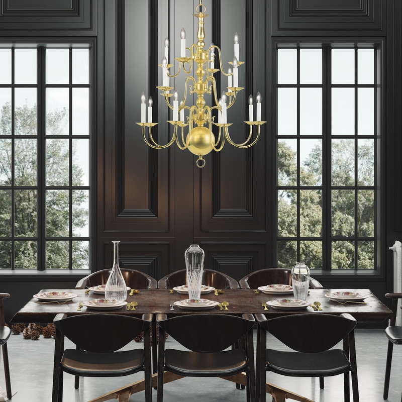 Livex Lighting Williamsburgh Chandelier in Polished Brass