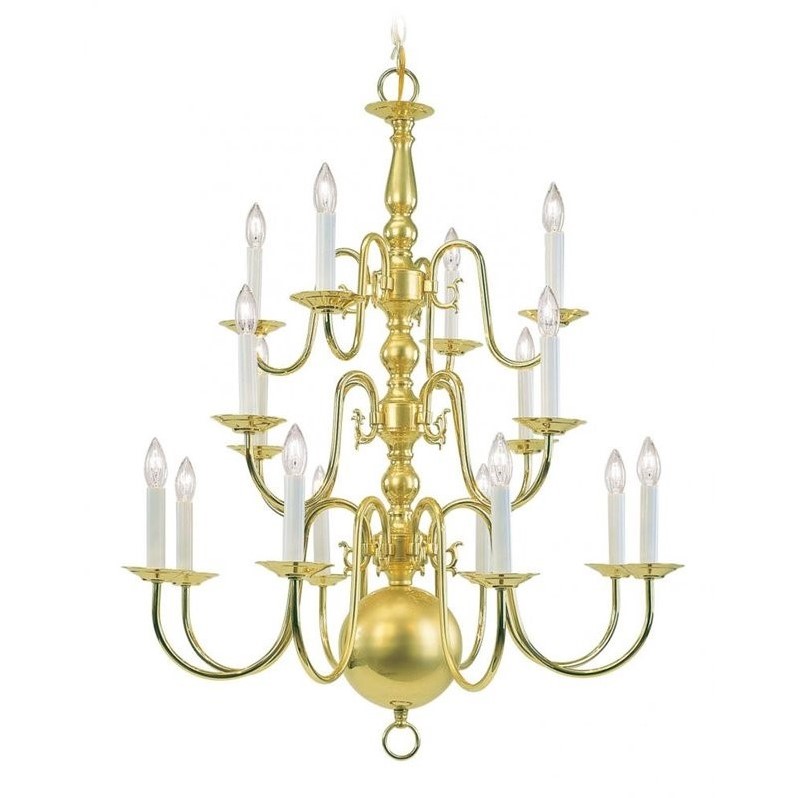 Livex Lighting Williamsburgh Chandelier in Polished Brass