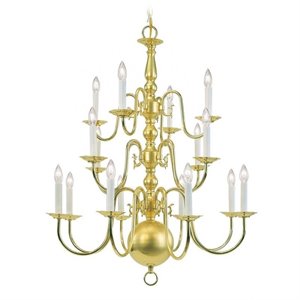 Livex Lighting Williamsburgh Chandelier in Polished Brass