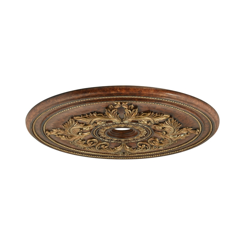 Livex Lighting Ceiling Medallion in Verona Bronze with Aged Gold Leaf Accents