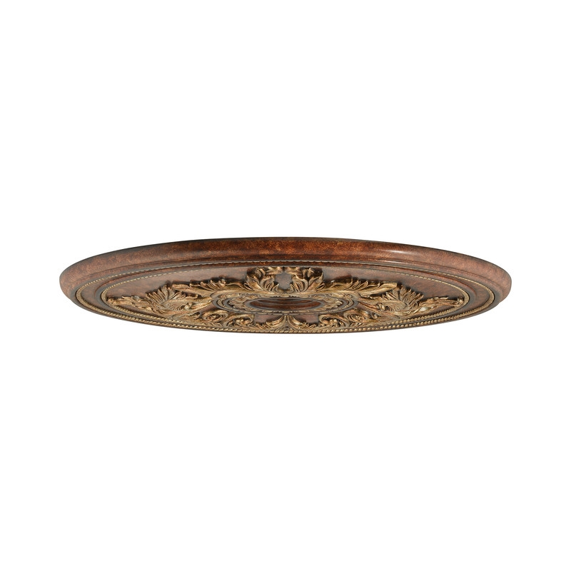 Livex Lighting Ceiling Medallion in Verona Bronze with Aged Gold Leaf Accents