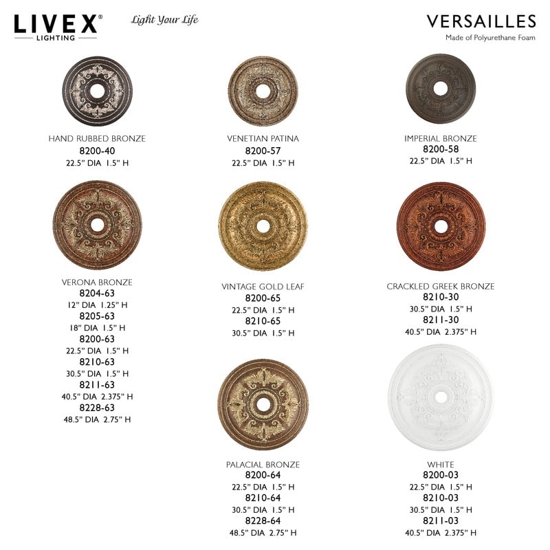 Livex Lighting Ceiling Medallion in Verona Bronze with Aged Gold Leaf Accents