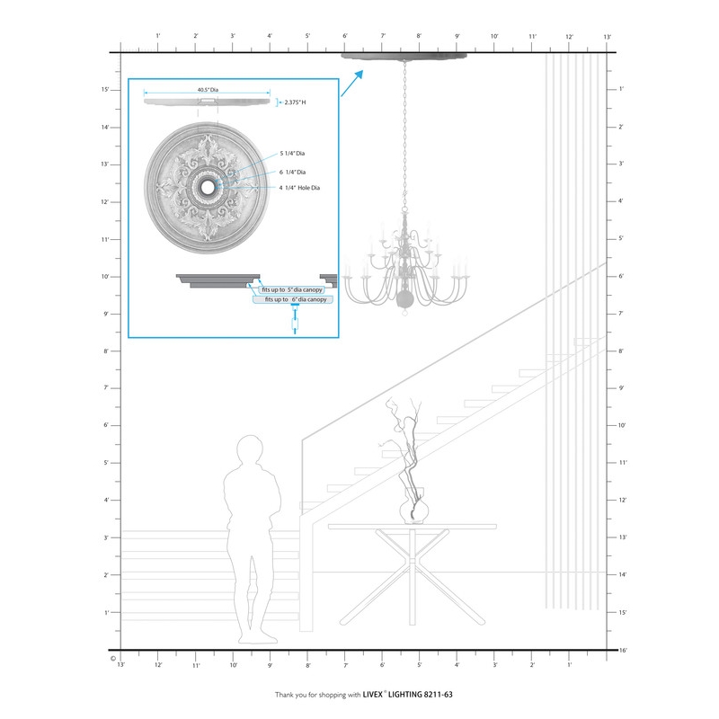Livex Lighting Ceiling Medallion in Verona Bronze with Aged Gold Leaf Accents
