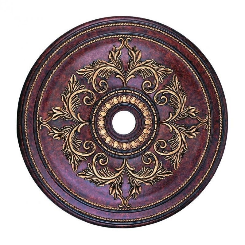 Livex Lighting Ceiling Medallion in Verona Bronze with Aged Gold Leaf Accents