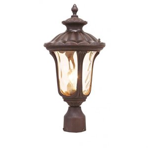 Livex Lighting Oxford 1-Light Metal Outdoor Post Top Lantern in Imperial Bronze