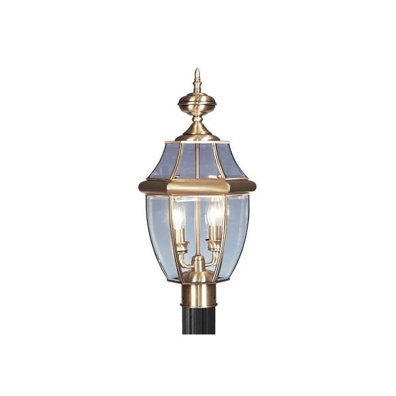 Livex Lighting Monterey 2 Light Outdoor Post Head in Antique Brass