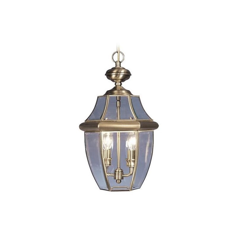 Livex Lighting Monterey 2 Light Outdoor Chain Hang in Antique Brass