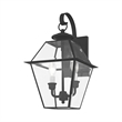 Livex Lighting Westover 2-Light Brass Outdoor Wall Lantern in Black