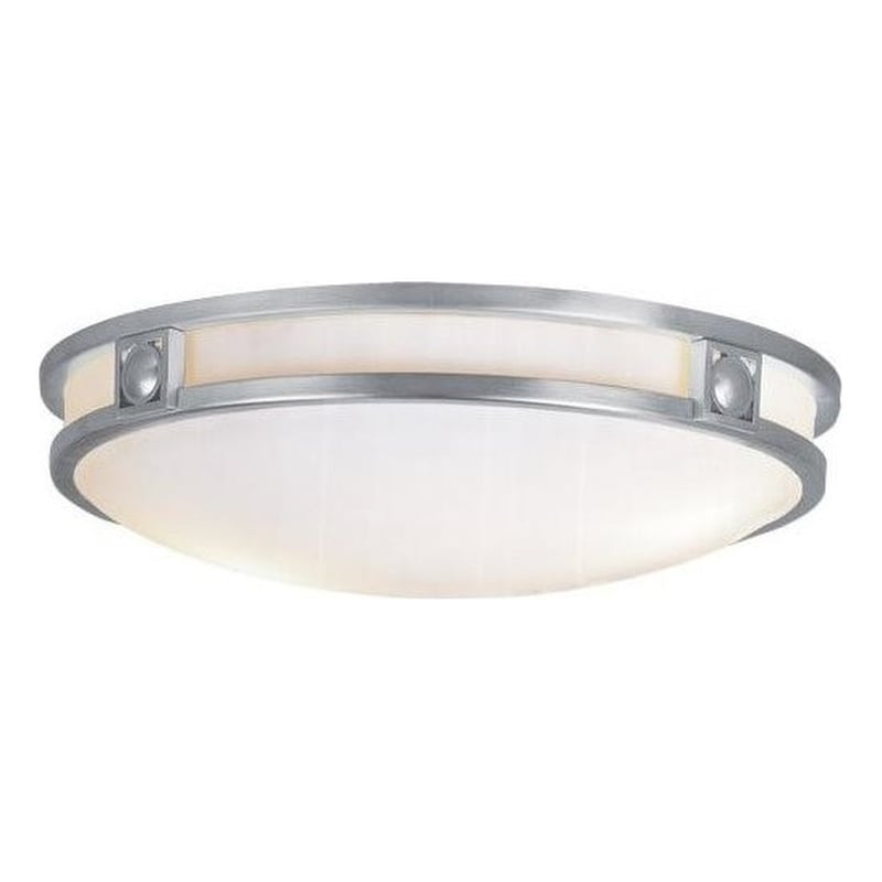 Livex Lighting Titania 3-Light Metal & Glass Ceiling Mount in Brushed Nickel