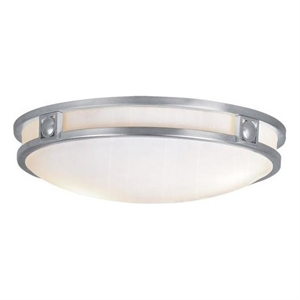 Livex Lighting Titania 3-Light Metal & Glass Ceiling Mount in Brushed Nickel