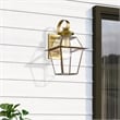 Livex Lighting Westover 1-Light Brass Outdoor Wall Lantern in Antique Brass