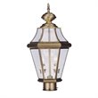 Livex Lighting Georgetown 2 Light Outdoor Post Head in Antique Brass