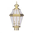 Livex Lighting Georgetown 2 Light Outdoor Post Head in Polished Brass