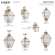 Livex Lighting Westover 2-Light Brass Outdoor Wall Lantern in Antique Brass