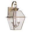 Livex Lighting Westover 2-Light Brass Outdoor Wall Lantern in Antique Brass